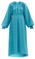 Thumbnail for your product : Dodo Bar Or Myra Floral-applique Cotton Maxi Dress - Blue