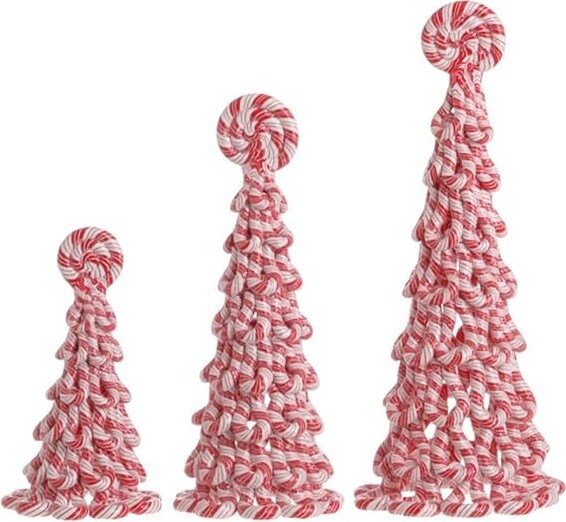 Peppermint Candy Cane Christmas Tree Decoration, Set of 3