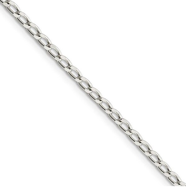 Black Bow Jewelry Co. BlackBowJewelry2.8mmSterlingSilverSolidOpenCurbChainAnklet10Inch