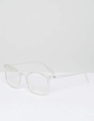 ASOS Design Geeky Clear Lens Clear Frame Glasses