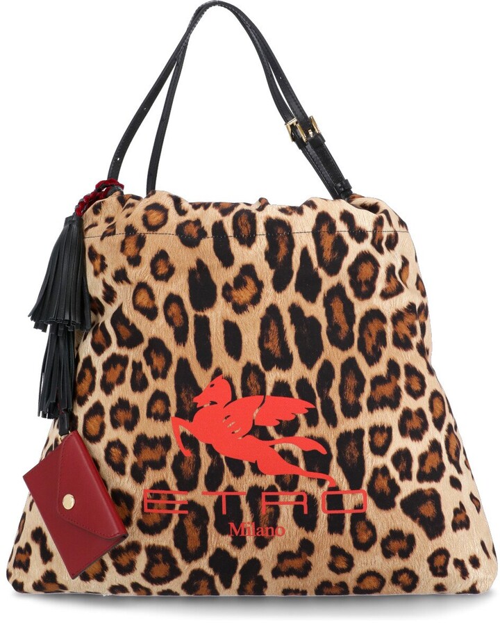Etro Leopard Logo Printed Tote Bag - ShopStyle