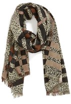 Thumbnail for your product : Leith Leopard Plaid Print Scarf