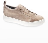Thumbnail for your product : Santoni Clean Icon Stretch Suede Low-Top Sneakers