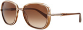Thumbnail for your product : Carolina Herrera Round Metal & Plastic Sunglasses, Shiny Camel