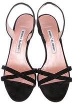 Thumbnail for your product : Manolo Blahnik Suede Slingback Sandals