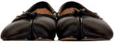 Thumbnail for your product : Maison Margiela Black Satin Tabi Ballerina Flats