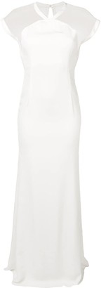 Victoria Beckham Cap Sleeve Floor Length Dress