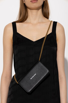 Balenciaga Wallet With Chain Women's Black - ShopStyle