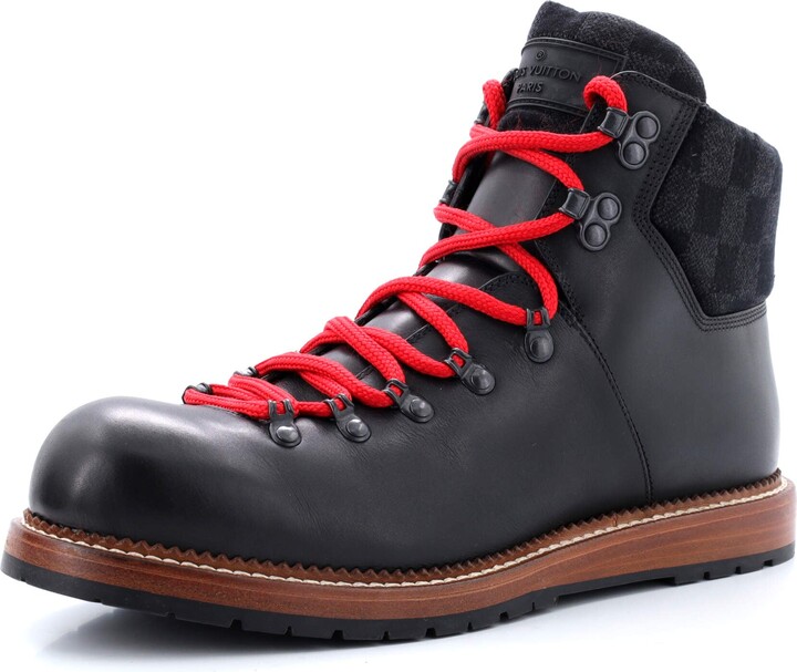 Louis Vuitton Men's Hiking Ankle Boots Leather with Damier Wool - ShopStyle