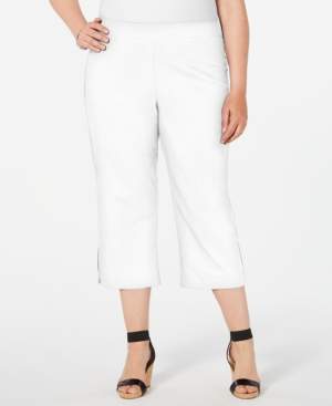 JM Collection Plus Size Rhinestone-Embellished Capri Pants, Created for Macy's