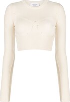 Crew-Neck Knitted Cropped Top 