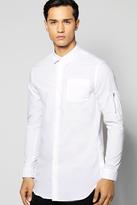 Thumbnail for your product : boohoo Longline Shirt With MA1 Sleeve