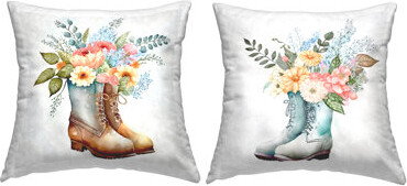 Stupell Industries 2 Piece Polyester/Polyester Blend Throw Square Pillow Cover & Insert by Suzanne Wilkins Set