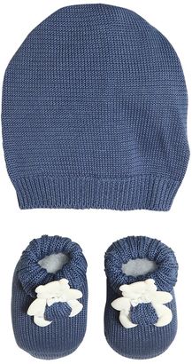 La Perla Bear Cotton Knit Socks & Hat Set