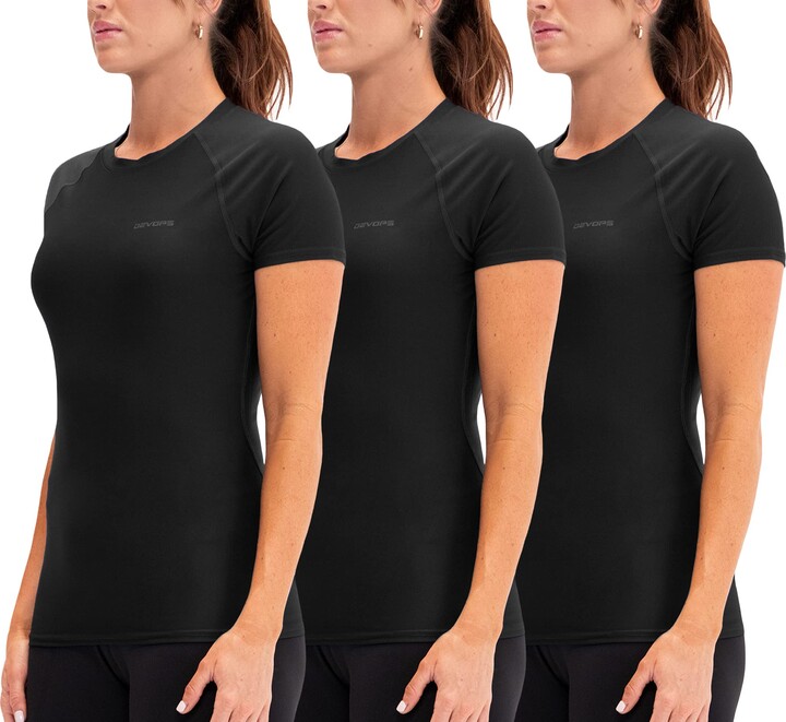 DEVOPS Women's Compression Workout Athletic T-Shirts - ShopStyle Tops