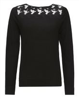 Thumbnail for your product : Jaeger Wool Houndstooth Lace Sweater