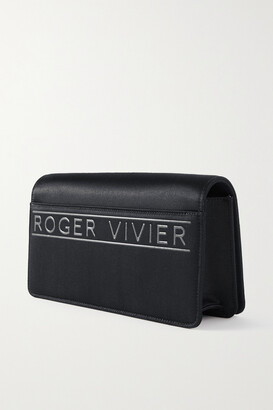 Roger Vivier Viv' Choc Mini Embellished Satin Clutch - Black