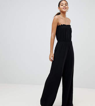 ASOS Tall DESIGN Tall Bandeau Jersey Jumpsuit With Wide Leg