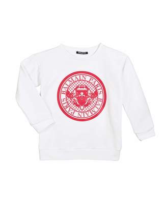 Balmain Cotton Logo Sweatshirt, Size 4-10