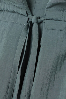 LE 17 SEPTEMBRE Belted Crinkled Woven Shorts - Blue