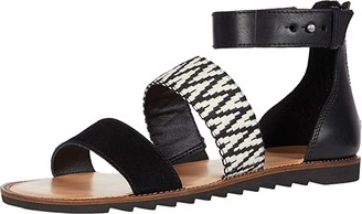 Frye Port 2 Band Sandal (Peach Multi Suede/Multi Arrow Webbing/Waxed Leather) Women's Shoes