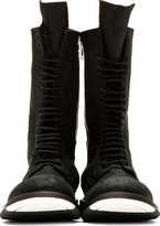 Thumbnail for your product : Rick Owens Black Distressed Suede Tall Boots
