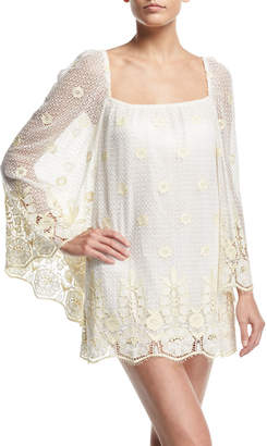 Miguelina Nicolette Sheer Lace Coverup Dress