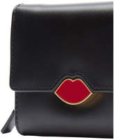 Thumbnail for your product : Lulu Guinness Black Pop Up Lip Saffie Wallet