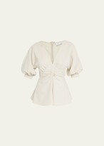 Thumbnail for your product : Proenza Schouler White Label Gingham Ruched Peplum Top