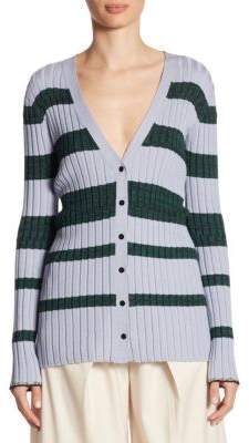 Proenza Schouler Stripe Rib-Knit Cardigan