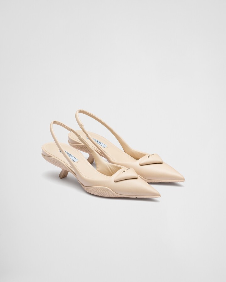 Prada Soft Padded Leather Slingback Pumps - ShopStyle Flats 
