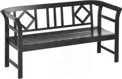 Astoria Grand Patio Bench, Outdoor Garden Bench With Backrest And Armrests, Entry Way Bench