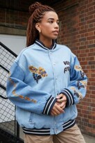 iets frans... iets frans. Recycled Blue Denim Embroidered Varsity ...