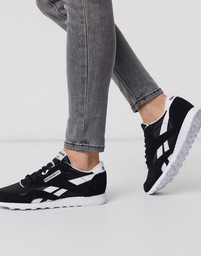 Reebok Classic Nylon sneakers in White and Black - ShopStyle