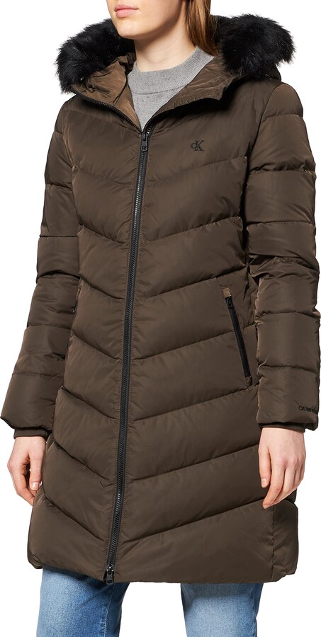 black puffa coat long