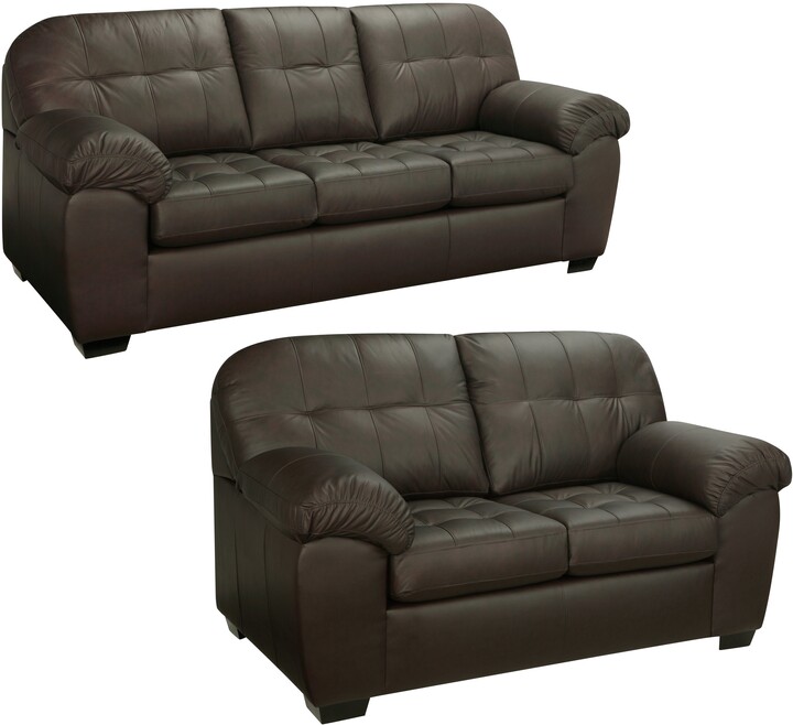 Isabella Chocolate Brown Italian Leather Sofa and Loveseat Set ShopStyle