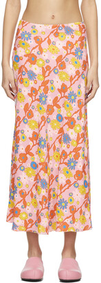 Marni Multicolor Floral Print Mid-Length Skirt