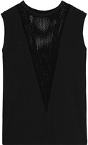 Thumbnail for your product : Helmut Lang Open Knit-paneled Cotton-jersey Tank