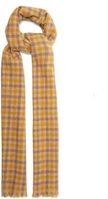 Acne Studios Varney Small Checked Wool-blend Scarf - Beige Print