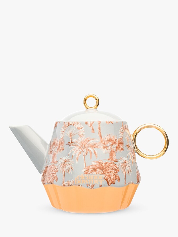 Eleanor Bowmer Palm Fine China Teapot, 850ml, Blue/Orange ShopStyle