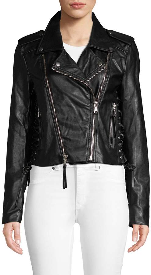 lace up leather jacket