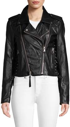 pure navy leather jacket