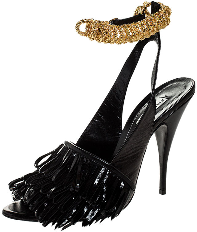 balenciaga leather ankle strap sandals
