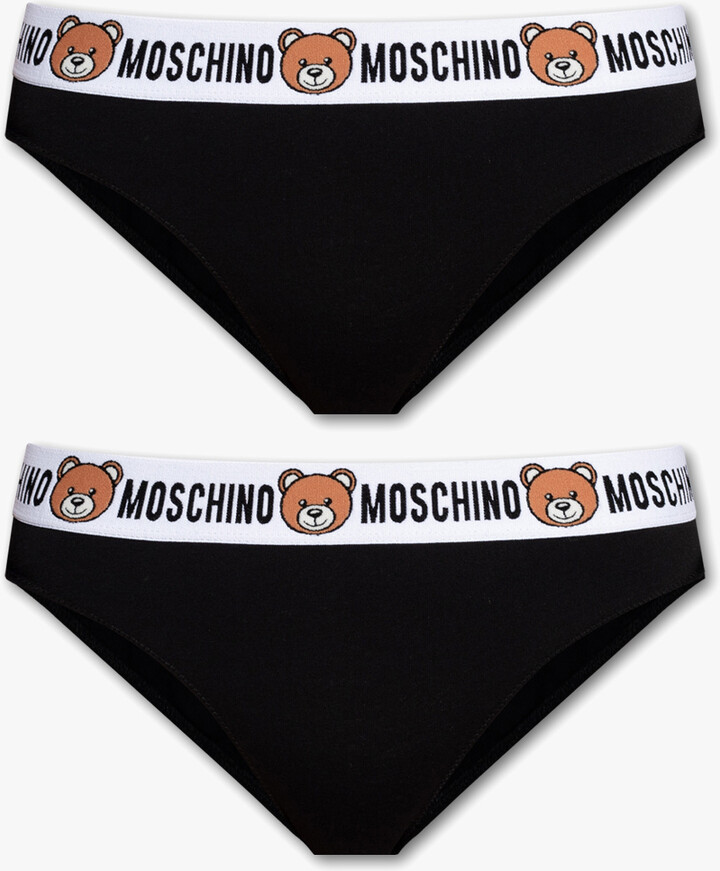 Moschino Branded Briefs Twopack Black ShopStyle Panties