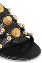 Thumbnail for your product : Balenciaga Giant Studded Textured-leather Slides - Black