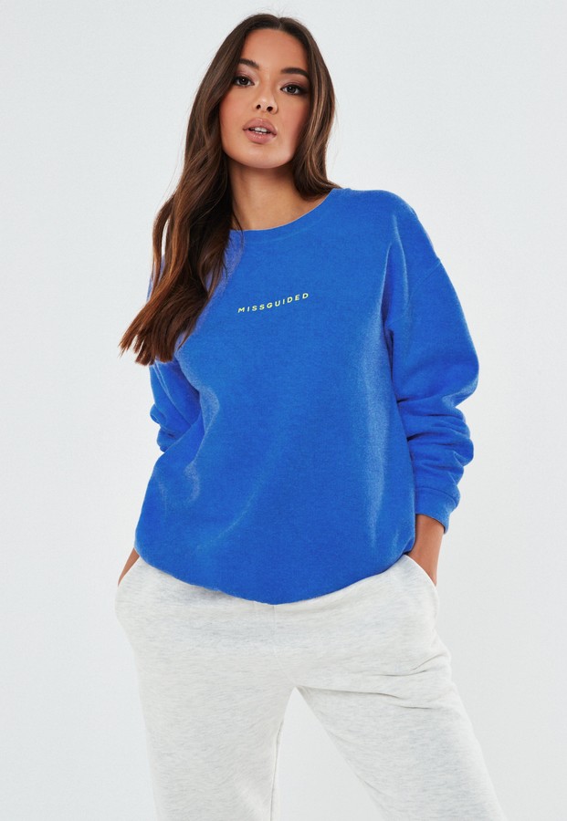navy missguided slogan washed sweatshirt
