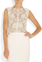 Thumbnail for your product : Nina Ricci Embroidered wool-blend lace top