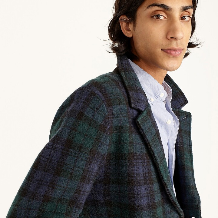 Wool Tartan J Crew Plaid Coat Crew Dark Green Tartan Black Watch