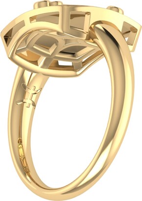 LMJ - Pisces Two Fish Constellation Signet Ring In 14 Kt Yellow Gold Vermeil