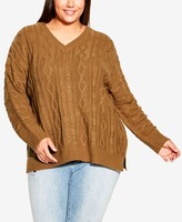 Thumbnail for your product : Avenue Plus Size Cable Knit Sweater